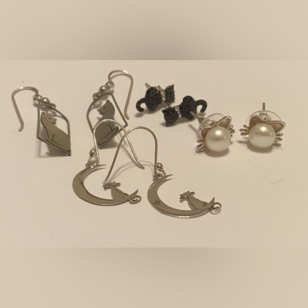 Cat earrings set